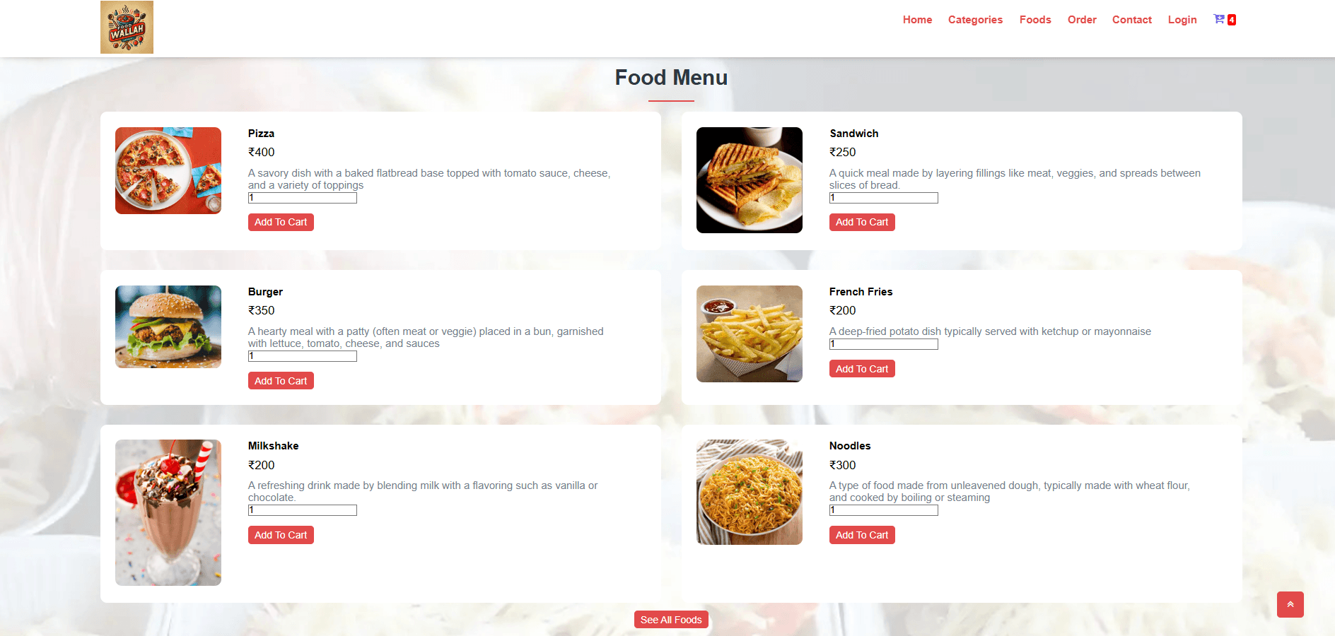 FoodWallah - Food Ordering Web Application